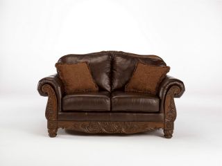 Furniture North Shore Dark Brown Leather Loveseat 2260335