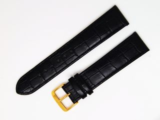 Black Di Modell Bali 1180 Alligator Grain Leather Watch Band