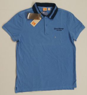 Hugo Boss Orange Men PLAYA Polo Shirts Blue New $75