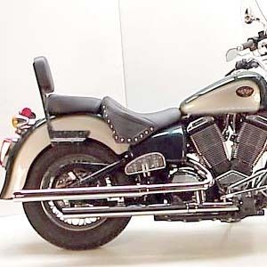 02 03 Victory V92C Deluxe D D Chrome Even Cut Slip on Exhaust
