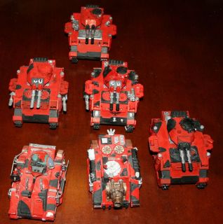 Set of 6 used Warhammer Space Marine tanks   4 predators, 1 vindicator