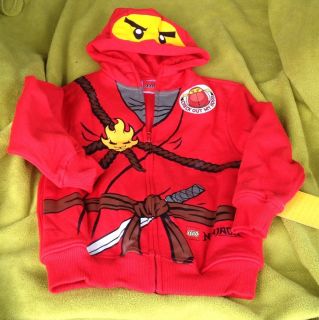 Lego Ninjago Kai Boys Hoodie Sweatshirt Size 4 Costume Red Ninja VHTF