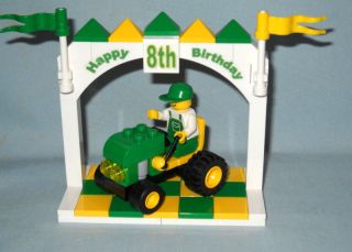 Lego 8th Birthday Cake Topper Green Yellow Tractor New