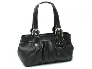 Coach Soho Leather Pleated Satchel Black Leather Tote Bag 13732   $378