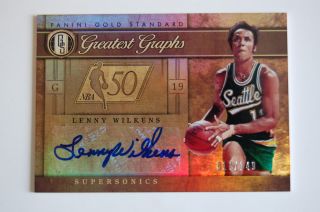 11 12 Panini Gold Standard LENNY WILKENS Greatest Graphs Autograph