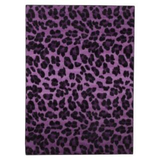 Fluffy Leopard Rug Purple 4x6