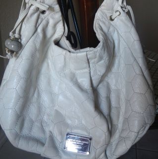 Marc Jacobs Quilty Q Classic Leola White Leather Hobo Handbag