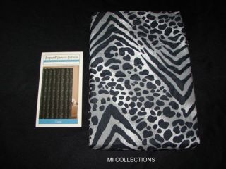 New Black White Leopard Print Zazu Fabric Shower Curtain