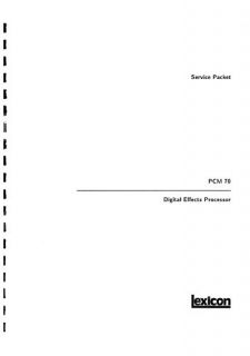 Lexicon PCM 70 Service Manual