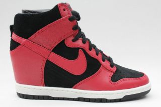 Nike Womens Dunk Sky Hi Black Gym Red Sail Authentic Concealed High