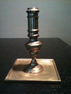 Lester Berry Antique Brass Reproduction of 18th C Candlestick Dutch