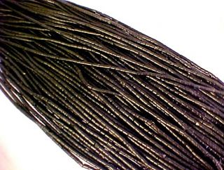 Natural Jet Lignite 2mm Heishi Beads 14 inches in Length