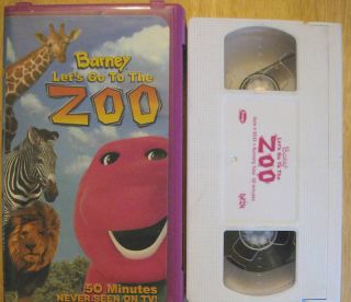 Barney Lets Go to The Zoo VHS Video