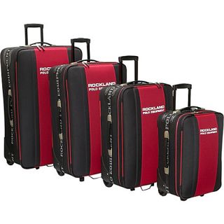 Rockland Luggage Polo 4 Piece Luggage Set Black Red