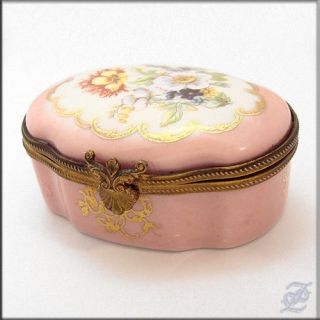 V4245 Limoges France Porcelain Trinket Box Enamel
