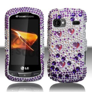 For at T LG Xpression Crystal Diamond Bling Hard Case Phone Cover