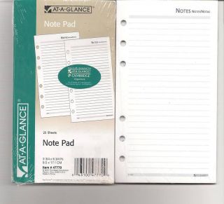 At A Glance Cambridge 6 Ring Lined Note Pad Refill