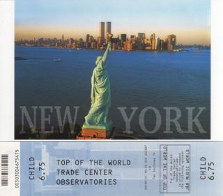 World Trade Center Observatory Ticket Pre 9/11 Child + WTC Liberty