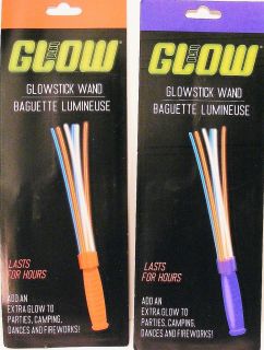New Multi Colored Glow Stick Wands Lasts for Hours 2 Pack