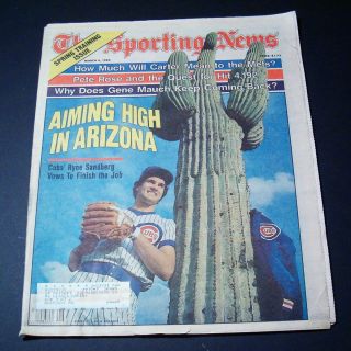 MLB Aiming High in Arizona Ryne Sandberg March 4 1985 Sporting News
