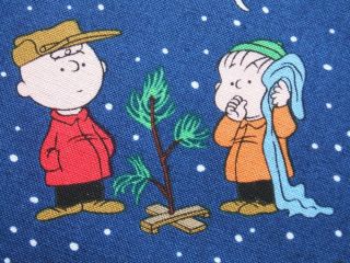 Brown Christmas Time Peanuts Lucy Linus Quilting Treasures Fabric Yard
