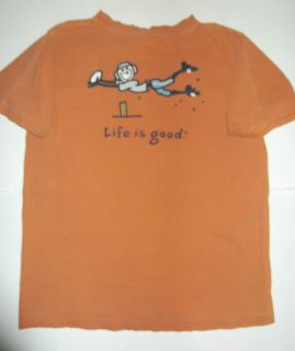Life Is Good Baseball Youth XL 18 20 T Shirt Burnt Orange