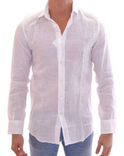 650 Dolce Gabbana White Linen Shirt s 40 M