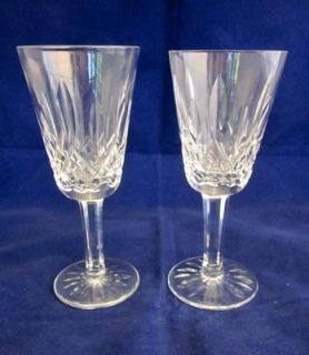 WATERFORD CRYSTAL Lismore Set of (2) Sherry Wine Glasses 5.125 Tall