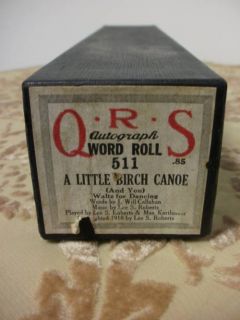 Vintage 1918 Player Piano Roll A Little Birch Canoe