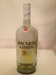 Empty Decorative Glass Bottle Bacardi Lemon Limon Rum
