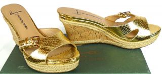 Lisa Donald Pliner Womens Wonnda Platform Sandals Gold 6 M US VMS2