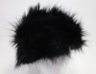 Designer Black Fox Fur Lined Skull Cap Church Dress Hat