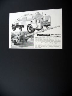 Littleford Spraymaster Sprayer Spraying 1957 Print Ad