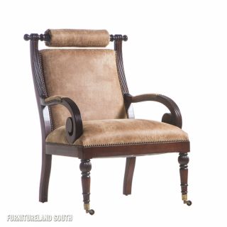 Henredon Furniture Upholstery Living Room Accent Arm Chair on Casters