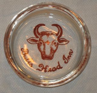 Vintage Bulls Head Inn Glass Cigarette Ashtray Ash Tray Estate Sale