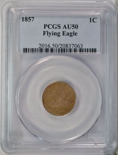 1857 Flying Eagle Cent PCGS AU50