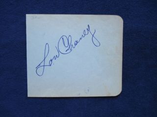 Original Autograph Album Page Signed by Lon Chaney Jr