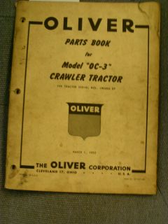 1952 Oliver Model 0C 3 Crawler Tractor Parts Book Manual S6 CLP 101
