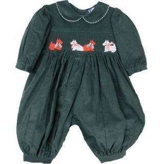 Gorgeous Green Smocked w Scotties Carriage Boutique Baby Girl Bubble