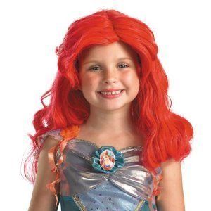 Ariel costume wig hair piece KIDS NEW little mermaid disney red girls
