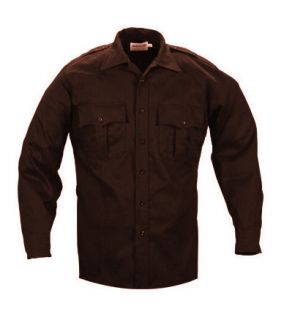 Elbeco TekTwill Duty Uniforms Long Sleeve Shirts Brown