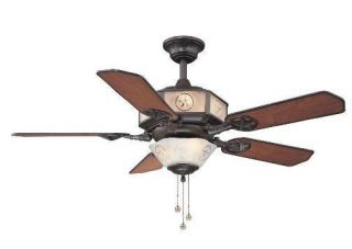  Lone Star 52 inch Rustic Texas Ceiling Fan with White Rock Light Kit
