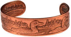 Loon Lake Solid Copper Cuff Bracelet Arthritis Jewelry