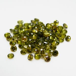 Round 2mm Olive Green CZ Cubic Zirconia Loose Stone Lot