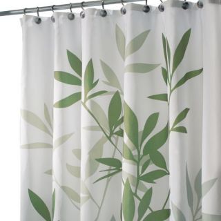 New Long Shower Curtain Green Leaves 72 x 84 