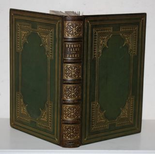1848 Lord Byron Tales Poems Ornate Full Leather Binding Illustrated