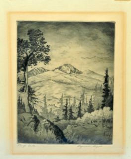 Lyman Byxbe Original Signed Engraving Longs Peak