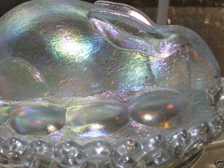 Westmoreland Carnival Glass Covered Bunny Candy Dish