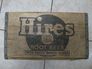 Hires Early 1900s Dovetailed Wooden Crate Box Nice
