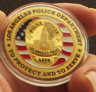 Los Angeles Police Department 24K Gold Plated Memorabilia Coin Medal